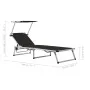 Folding lounger with aluminum and black textilene roof by vidaXL, Loungers - Ref: Foro24-44333, Price: 101,41 €, Discount: %