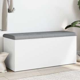 White engineered wood storage bench 102x42x45 cm by , Benches for halls and storage - Ref: Foro24-835054, Price: 90,76 €, Dis...