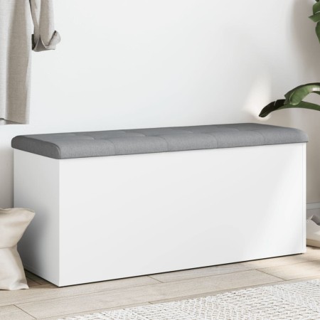 White engineered wood storage bench 102x42x45 cm by , Benches for halls and storage - Ref: Foro24-835054, Price: 90,76 €, Dis...