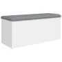 White engineered wood storage bench 102x42x45 cm by , Benches for halls and storage - Ref: Foro24-835054, Price: 87,65 €, Dis...