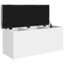 Weiße Aufbewahrungsbank aus Holzwerkstoff, 102 x 42 x 45 cm von , Bänke für Hallen und Lager - Ref: Foro24-835054, Preis: 90,...