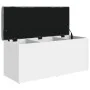 White engineered wood storage bench 102x42x45 cm by , Benches for halls and storage - Ref: Foro24-835054, Price: 87,65 €, Dis...