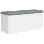 White engineered wood storage bench 102x42x45 cm by , Benches for halls and storage - Ref: Foro24-835054, Price: 87,65 €, Dis...