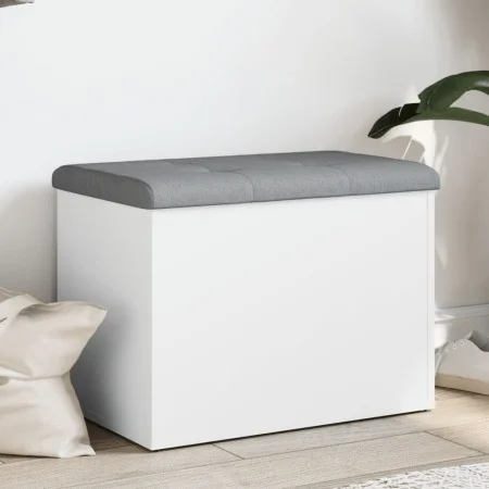Engineered wood storage bench in white, 62x42x45 cm by , Benches for halls and storage - Ref: Foro24-835040, Price: 64,32 €, ...