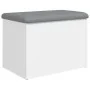 Engineered wood storage bench in white, 62x42x45 cm by , Benches for halls and storage - Ref: Foro24-835040, Price: 64,32 €, ...