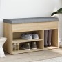 Shoe bench engineered wood Sonoma oak 82x32x45.5 cm by , Benches for halls and storage - Ref: Foro24-835028, Price: 78,59 €, ...