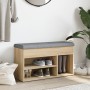 Shoe bench engineered wood Sonoma oak 82x32x45.5 cm by , Benches for halls and storage - Ref: Foro24-835028, Price: 78,59 €, ...