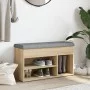 Shoe bench engineered wood Sonoma oak 82x32x45.5 cm by , Benches for halls and storage - Ref: Foro24-835028, Price: 77,33 €, ...