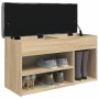 Shoe bench engineered wood Sonoma oak 82x32x45.5 cm by , Benches for halls and storage - Ref: Foro24-835028, Price: 78,59 €, ...