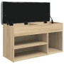Shoe bench engineered wood Sonoma oak 82x32x45.5 cm by , Benches for halls and storage - Ref: Foro24-835028, Price: 78,59 €, ...