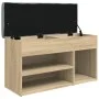 Shoe bench engineered wood Sonoma oak 82x32x45.5 cm by , Benches for halls and storage - Ref: Foro24-835028, Price: 77,33 €, ...