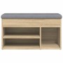 Shoe bench engineered wood Sonoma oak 82x32x45.5 cm by , Benches for halls and storage - Ref: Foro24-835028, Price: 78,59 €, ...