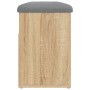 Shoe bench engineered wood Sonoma oak 82x32x45.5 cm by , Benches for halls and storage - Ref: Foro24-835028, Price: 78,59 €, ...