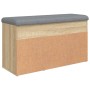 Shoe bench engineered wood Sonoma oak 82x32x45.5 cm by , Benches for halls and storage - Ref: Foro24-835028, Price: 78,59 €, ...