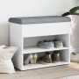 White engineered wood shoe bench 62x32x50 cm by , Benches for halls and storage - Ref: Foro24-835096, Price: 55,83 €, Discoun...