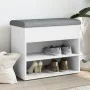 White engineered wood shoe bench 62x32x50 cm by , Benches for halls and storage - Ref: Foro24-835096, Price: 54,99 €, Discoun...