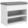 White engineered wood shoe bench 62x32x50 cm by , Benches for halls and storage - Ref: Foro24-835096, Price: 55,83 €, Discoun...