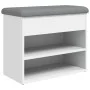 White engineered wood shoe bench 62x32x50 cm by , Benches for halls and storage - Ref: Foro24-835096, Price: 54,99 €, Discoun...