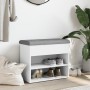 White engineered wood shoe bench 62x32x50 cm by , Benches for halls and storage - Ref: Foro24-835096, Price: 55,83 €, Discoun...