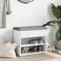White engineered wood shoe bench 62x32x50 cm by , Benches for halls and storage - Ref: Foro24-835096, Price: 54,99 €, Discoun...