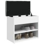 White engineered wood shoe bench 62x32x50 cm by , Benches for halls and storage - Ref: Foro24-835096, Price: 55,83 €, Discoun...