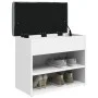White engineered wood shoe bench 62x32x50 cm by , Benches for halls and storage - Ref: Foro24-835096, Price: 54,99 €, Discoun...