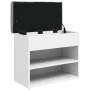 White engineered wood shoe bench 62x32x50 cm by , Benches for halls and storage - Ref: Foro24-835096, Price: 54,99 €, Discoun...
