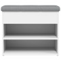 White engineered wood shoe bench 62x32x50 cm by , Benches for halls and storage - Ref: Foro24-835096, Price: 55,83 €, Discoun...