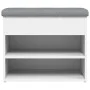 White engineered wood shoe bench 62x32x50 cm by , Benches for halls and storage - Ref: Foro24-835096, Price: 54,99 €, Discoun...