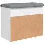 White engineered wood shoe bench 62x32x50 cm by , Benches for halls and storage - Ref: Foro24-835096, Price: 54,99 €, Discoun...