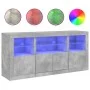 Sideboard with LED lights in concrete gray 142.5x37x67 cm by , Sideboards - Ref: Foro24-3209068, Price: 174,63 €, Discount: %