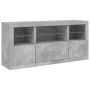 Sideboard with LED lights in concrete gray 142.5x37x67 cm by , Sideboards - Ref: Foro24-3209068, Price: 174,63 €, Discount: %