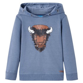 Kinder-Sweatshirt mit blau melierter Kapuze 128 von , Kinder-T-Shirts - Ref: Foro24-13017, Preis: 13,30 €, Rabatt: %