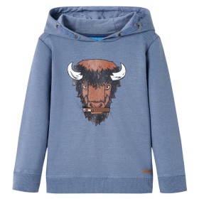 Child's hooded sweatshirt in blue melange 104 by , Kids T-shirts - Ref: Foro24-13015, Price: 13,30 €, Discount: %