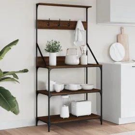 Küchenregal mit Haken Holzwerkstoff Braune Eiche von , Behälter für Küchenutensilien - Ref: Foro24-838962, Preis: 76,85 €, Ra...