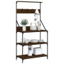 Kitchen shelf with brown oak wood engineering hooks by , Kitchen utensil containers - Ref: Foro24-838962, Price: 77,80 €, Dis...