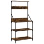 Kitchen shelf with smoked oak wood engineering hooks by , Kitchen utensil containers - Ref: Foro24-838960, Price: 74,83 €, Di...