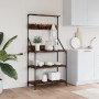Kitchen shelf with smoked oak wood engineering hooks by , Kitchen utensil containers - Ref: Foro24-838960, Price: 74,83 €, Di...