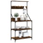 Kitchen shelf with smoked oak wood engineering hooks by , Kitchen utensil containers - Ref: Foro24-838960, Price: 74,83 €, Di...