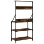 Kitchen shelf with smoked oak wood engineering hooks by , Kitchen utensil containers - Ref: Foro24-838960, Price: 74,83 €, Di...