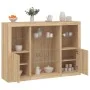 Sideboard with LED light 3 pieces engineered wood sonoma oak by , Sideboards - Ref: Foro24-3209130, Price: 198,67 €, Discount: %