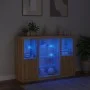 Sideboard with LED light 3 pieces engineered wood sonoma oak by , Sideboards - Ref: Foro24-3209130, Price: 198,67 €, Discount: %
