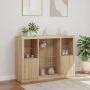 Sideboard with LED light 3 pieces engineered wood sonoma oak by , Sideboards - Ref: Foro24-3209130, Price: 198,67 €, Discount: %
