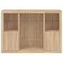 Sideboard with LED light 3 pieces engineered wood sonoma oak by , Sideboards - Ref: Foro24-3209130, Price: 201,79 €, Discount: %