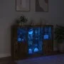 Sideboard with LED light 3 pieces engineered wood smoked oak by , Sideboards - Ref: Foro24-3209132, Price: 203,40 €, Discount: %
