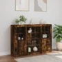 Sideboard with LED light 3 pieces engineered wood smoked oak by , Sideboards - Ref: Foro24-3209132, Price: 203,40 €, Discount: %