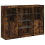 Sideboard with LED light 3 pieces engineered wood smoked oak by , Sideboards - Ref: Foro24-3209132, Price: 208,25 €, Discount: %