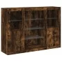 Sideboard with LED light 3 pieces engineered wood smoked oak by , Sideboards - Ref: Foro24-3209132, Price: 203,40 €, Discount: %