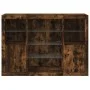 Sideboard with LED light 3 pieces engineered wood smoked oak by , Sideboards - Ref: Foro24-3209132, Price: 203,40 €, Discount: %