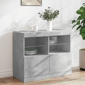 Sideboard with LED lights concrete gray 81x37x67 cm by , Sideboards - Ref: Foro24-836661, Price: 70,58 €, Discount: %